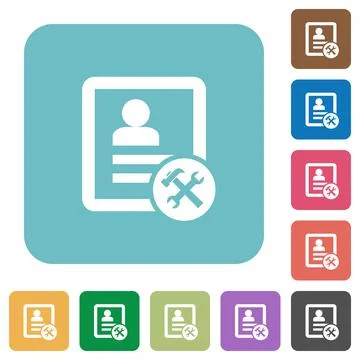 Contact tools rounded square flat icons 스톡 일러스트