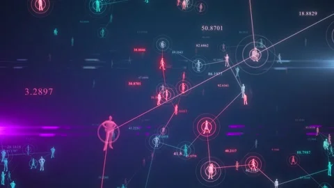 Contact tracing identification of persons with connection to infected person Stock Footage 147563618