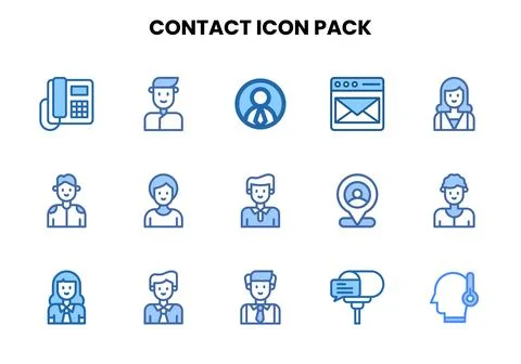 Contact Two Colour UI Icons Pack Stock Illustration