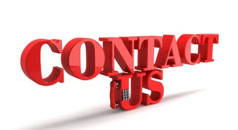 Contact us. 3D rendering. Stock Illustration