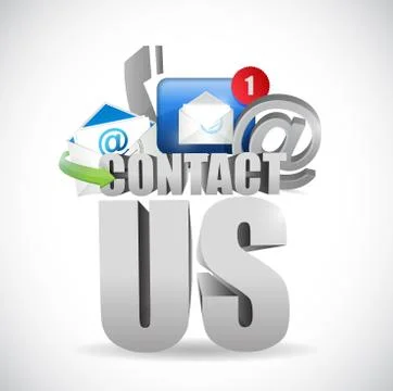 Contact us 3d text concept illustration design Stock Illustration
