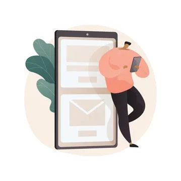 Contact us abstract concept vector illustration. Stock Illustration