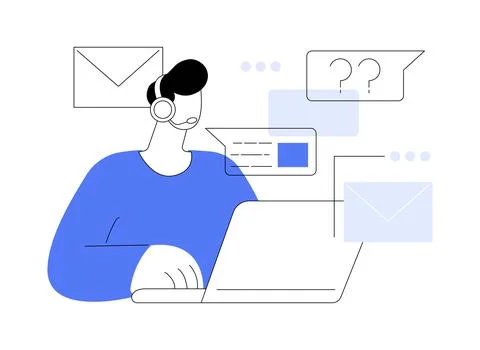 Contact us abstract concept vector illustration. Stock Illustration