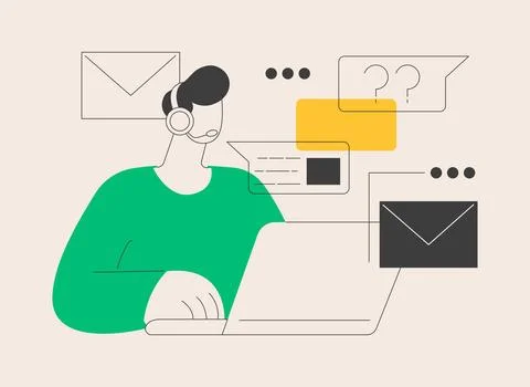 Contact us abstract concept vector illustration. Stock Illustration