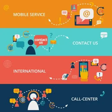 Contact us banners Stock Illustration
