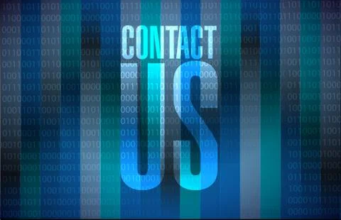 Contact us binary sign concept illustration 스톡 사진