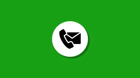 Contact us button animation with phone and envelope icons on green screen b.. Stock Footage 327762622