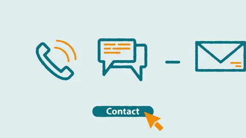 Contact Us Button Click to Email Communication Seamless Loop Animation 動画素材 342731778