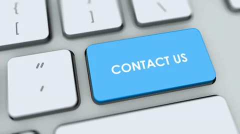 Contact us button on computer keyboard. Key is pressed Stock Footage 35645812
