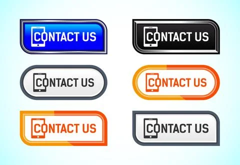 Contact us button design illustration, Suitable for mobile app, and website.. Stock Illustration