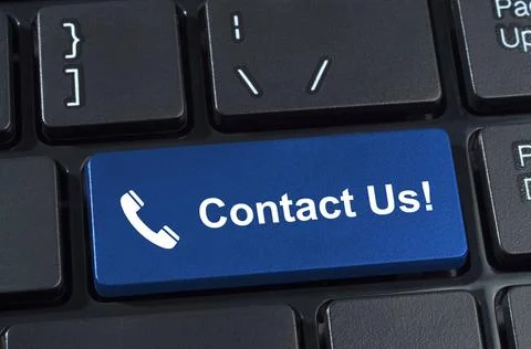 Contact Us button keyboard with icon handset. Contact Us button keyboard w... Stock Photos