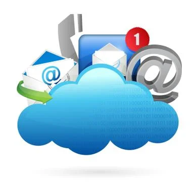 Contact us cloud computing concept 스톡 일러스트