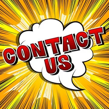 Contact Us - Comic book style word on abstract background. Stock Illustration
