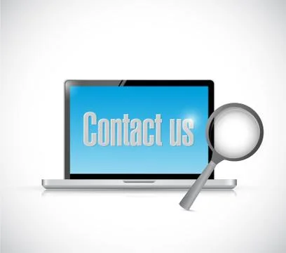 Contact us via computer. illustration design 库存插图