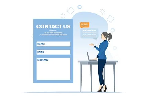 Contact Us concept for Web and Landing Pages Stock Illustration