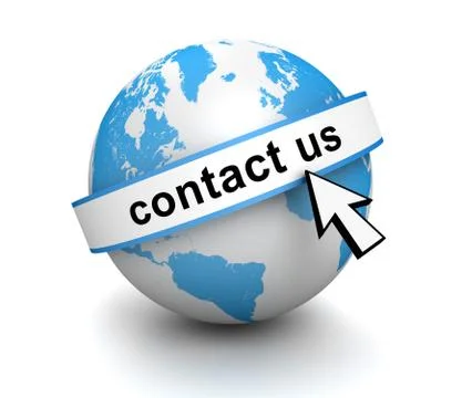 Contact us globe concept  3d illustration Stock Illustration
