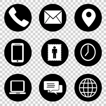 Contact us icon set 스톡 일러스트