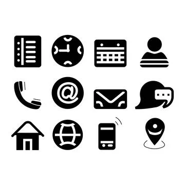 Contact us icon set, Stock Illustration