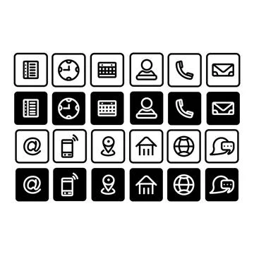 Contact us icon set Stock Illustration