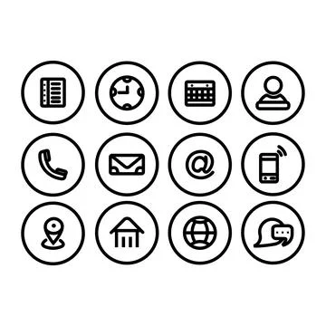 Contact us icon set Stock Illustration