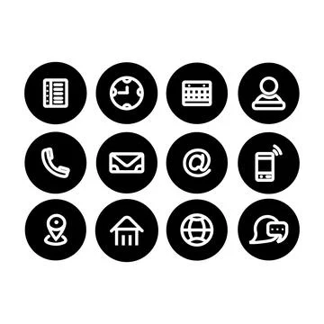 Contact us icon set, Stock Illustration