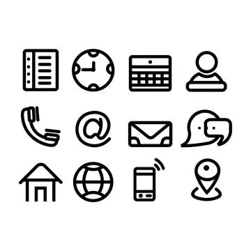 Contact us icon set, Stock Illustration