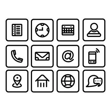 Contact us icon set Stock Illustration