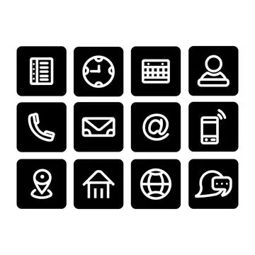 Contact us icon set Stock Illustration