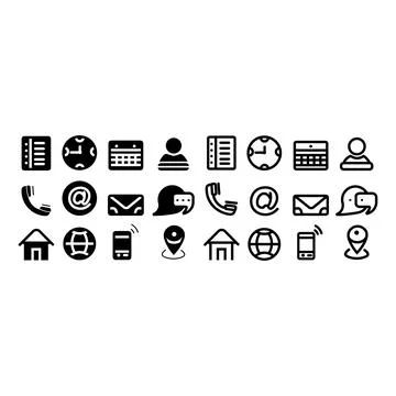Contact us icon set, Stock Illustration