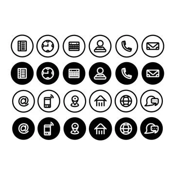 Contact us icon set Stock Illustration