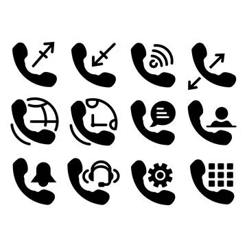 Contact us icon set Stock Illustration