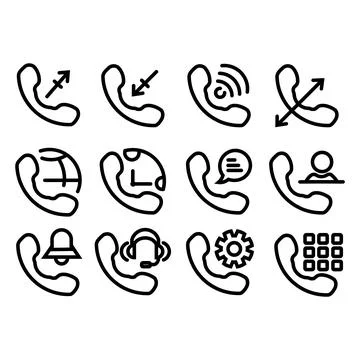 Contact us icon set. Stock Illustration