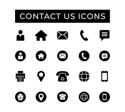 Contact us icon set vector Illustration. Stock Illustration