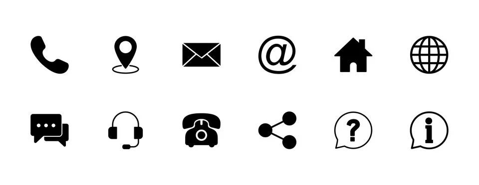 Contact us icon vector isolated on white background. business card contact .. Stock Illustration