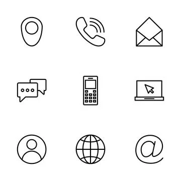 Contact us icon vector isolated on white background. business card contact .. Stock Illustration