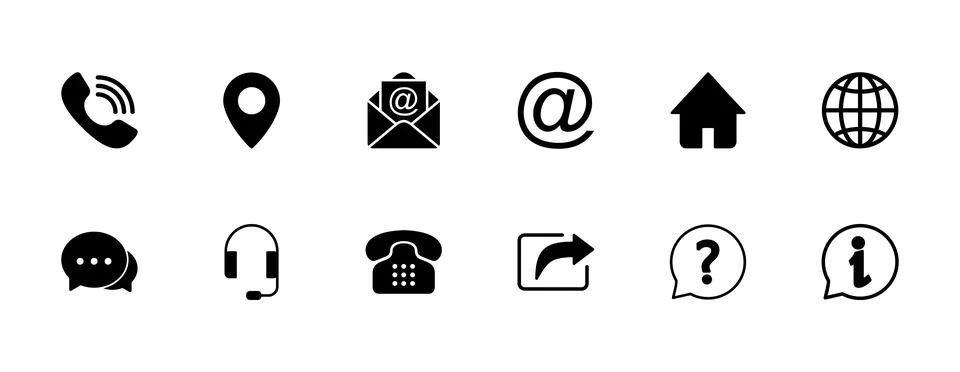Contact us icon vector isolated on white background. business card contact .. Illustrazione stock