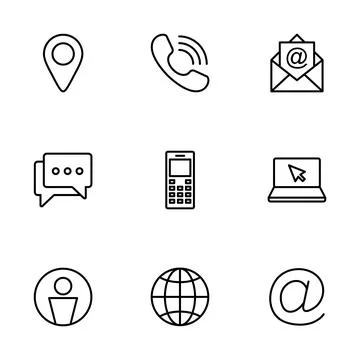 Contact us icon vector isolated on white background. business card contact .. Illustrazione stock