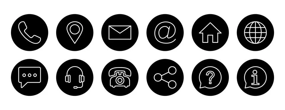 Contact us icon vector isolated on white background. business card contact .. Stock Illustration