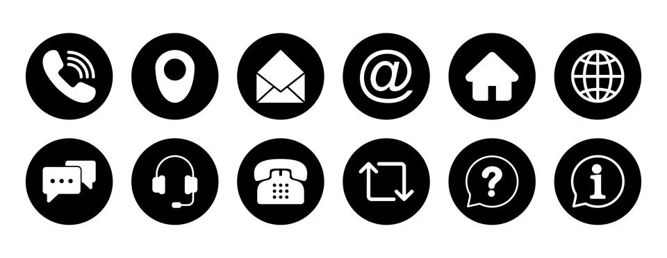 Contact us icon vector isolated on white background. business card contact .. Stock Illustration