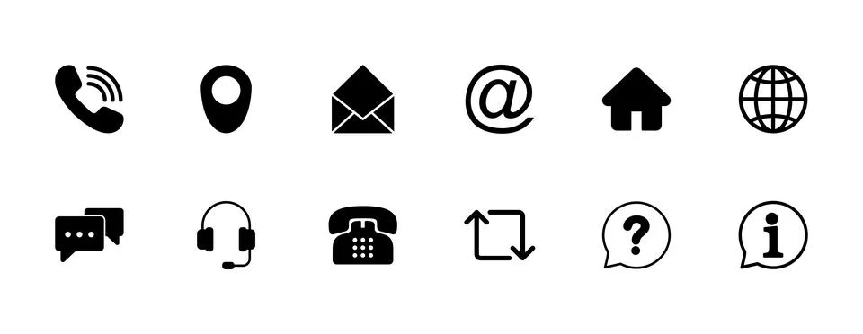 Contact us icon vector isolated on white background. business card contact .. Stock Illustration