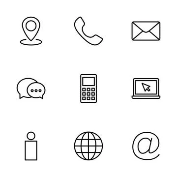 Contact us icon vector isolated on white background. business card contact .. Stock Illustration