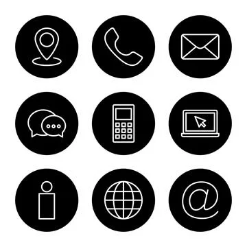 Contact us icon vector isolated on white background. business card contact .. Stock Illustration