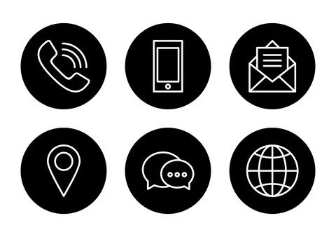 Contact us icon vector isolated on white background. business card contact .. Stock Illustration