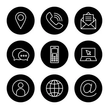 Contact us icon vector isolated on white background. business card contact .. Stock Illustration