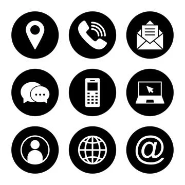 Contact us icon vector isolated on white background. business card contact .. Stock Illustration