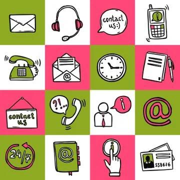 Contact Us Icons Stock Illustration