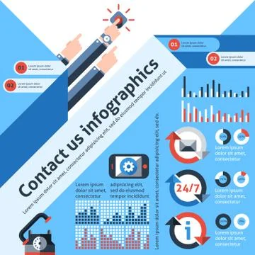 Contact us infographics Illustrazione stock