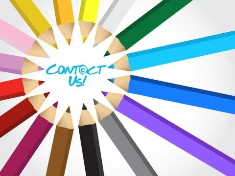 Contact us message around a set of colors Stock Illustration