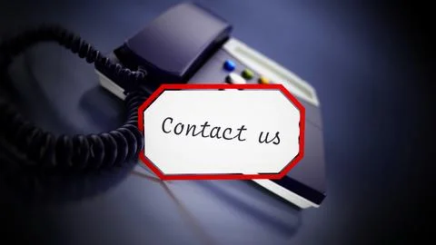 Contact us note along the telephone. 3D illustration Stock Illustration