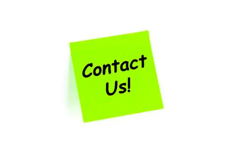 Contact us! on a post-it note Stockillustratie